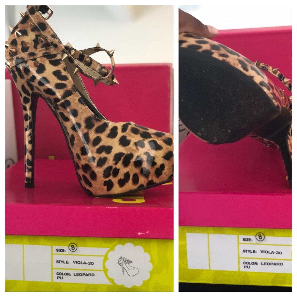 Leopard Spiked Heels